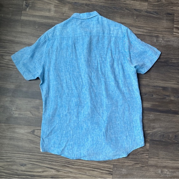 Report Collection Heritage 100% Linen Short Sleeve Button-Up Shirt - Picture 8 of 11